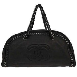 Chanel Black Calfskin Luxury Line Bowling Bag 177441